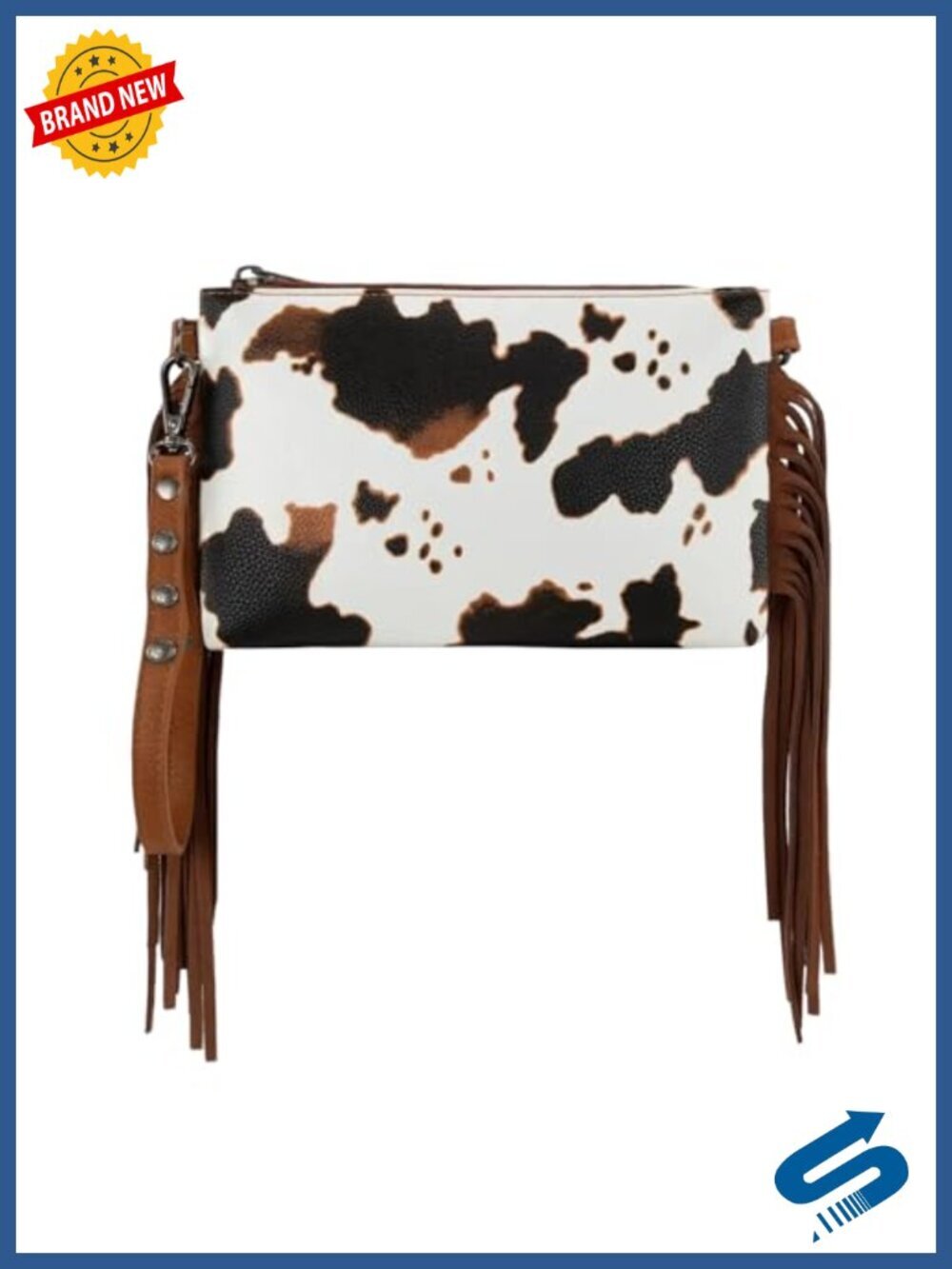 Western Crossbody Wristlet Clutch Purse Faux Leather